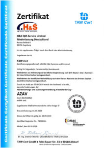 H+S Zertifikat AZAV